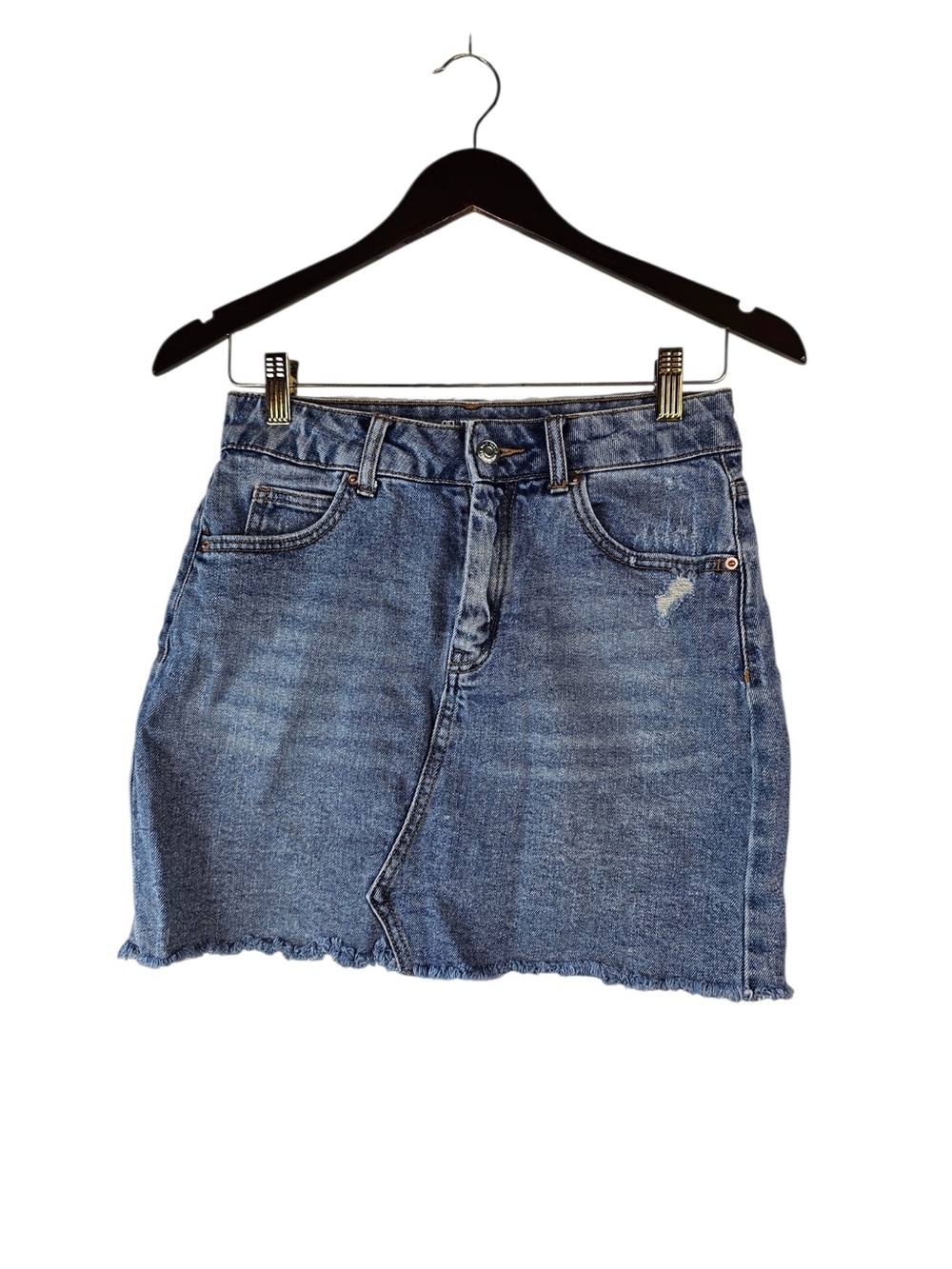 Wild Fable Womens Distressed High Rise Raw Hem Denim Mini Skirt Size 2